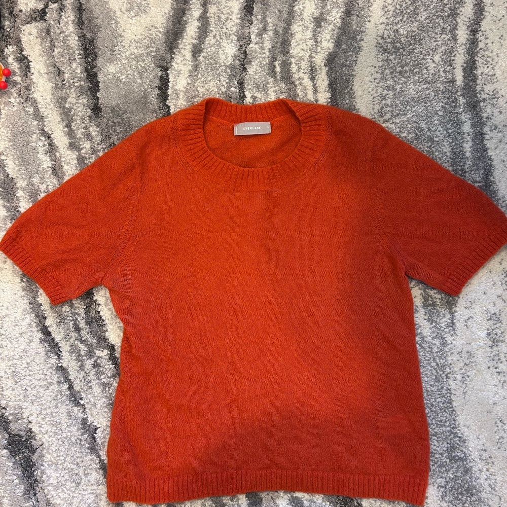 Everlane Crewneck Sweater in Vibrant Orange